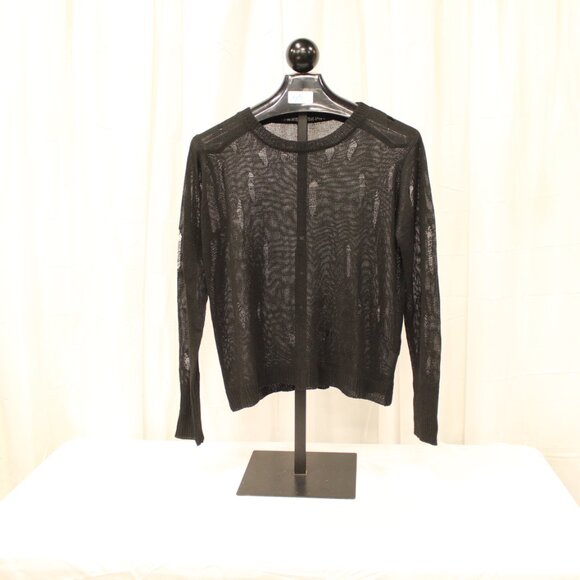 Black Sheer Knit Sweater - Picture 5 of 7